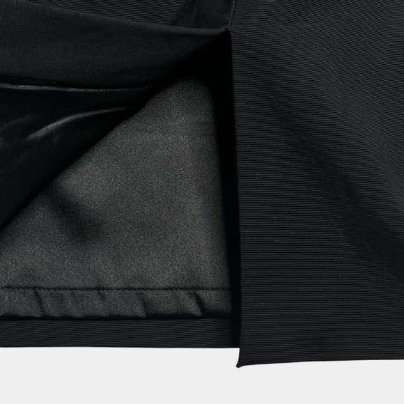 WHBM Cocktail Dress Size 2 One Shoulder Bodycon Ruffle Gold Black Belted Lined - Picture 7 of 13